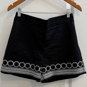 Black Embroidered Women's Shorts
